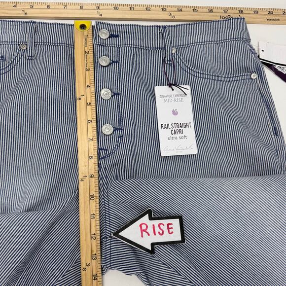 NWT Gloria Vanderbilt Women's Railroad Stripe Straight Capri Pant sz 16 - Picture 5 of 9